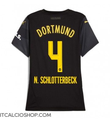 Borussia Dortmund Nico Schlotterbeck #4 Seconda Maglia Femmina 2024-25 Manica Corta